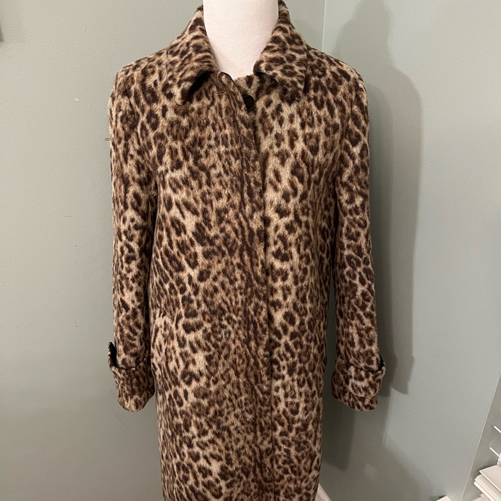 J.CREW COAT DOUBLE LEOPARD SIZE -2 SNOW LEOPARD H2734 JACKET